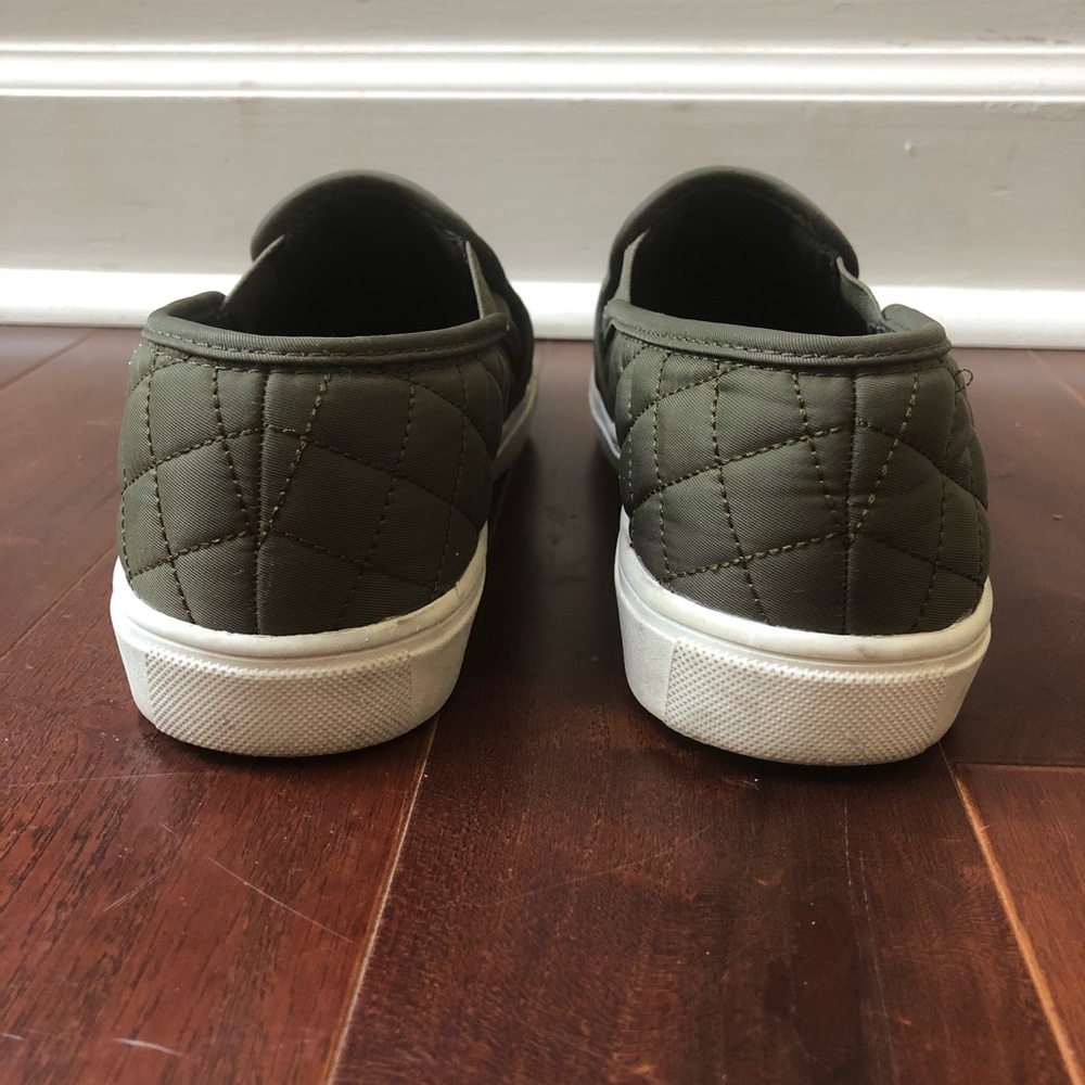 MADDEN GIRL Quilted Green Sneaker Slip On Flats - Picture 4 of 6